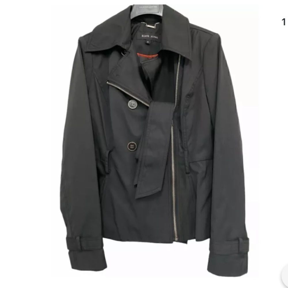 Black Rivet By Wilson’s Leather Belted Trench Coat